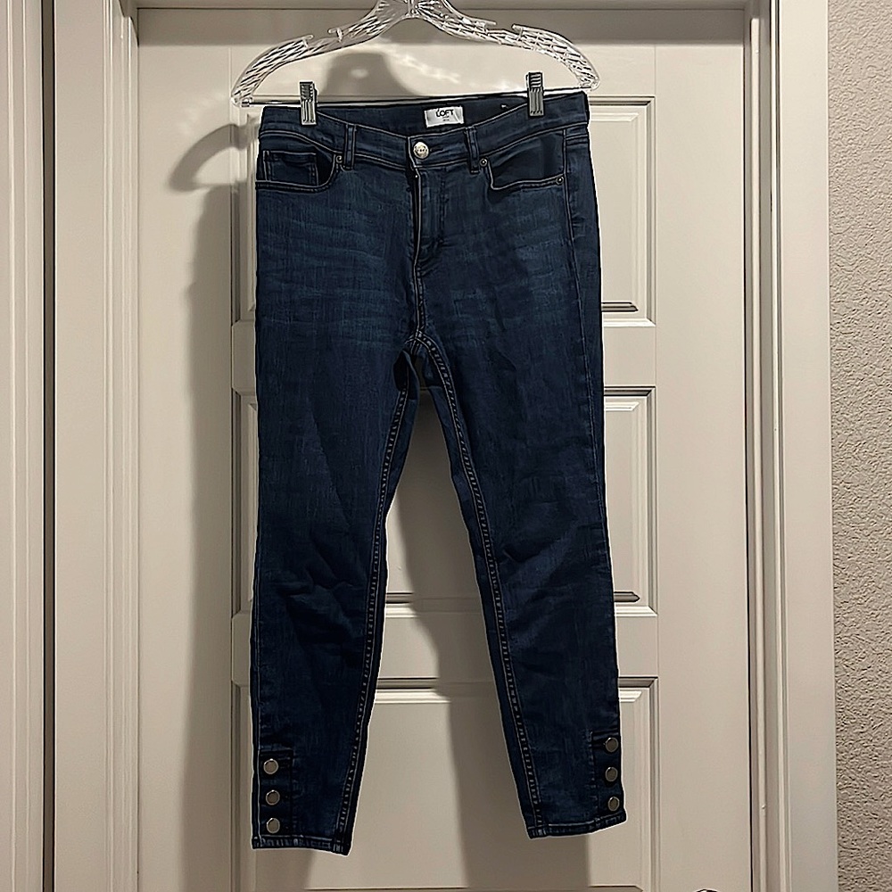 Loft jeans with button detail, size 8P